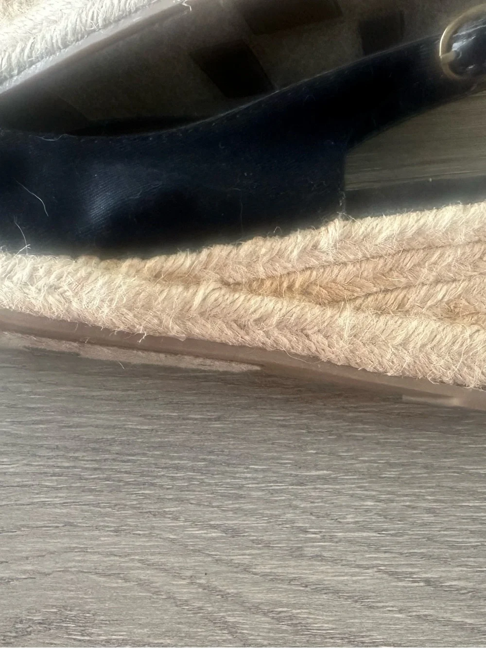 Naturalizer Black Espadrille Wedge Sandals Size 8 + Straw Sun Hat